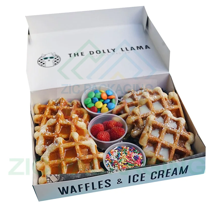 Bubble Waffle Paper Cone Box With Ice Cream Cup Waffle Box Packing Wax Coated Paper Box for Waffle Packing