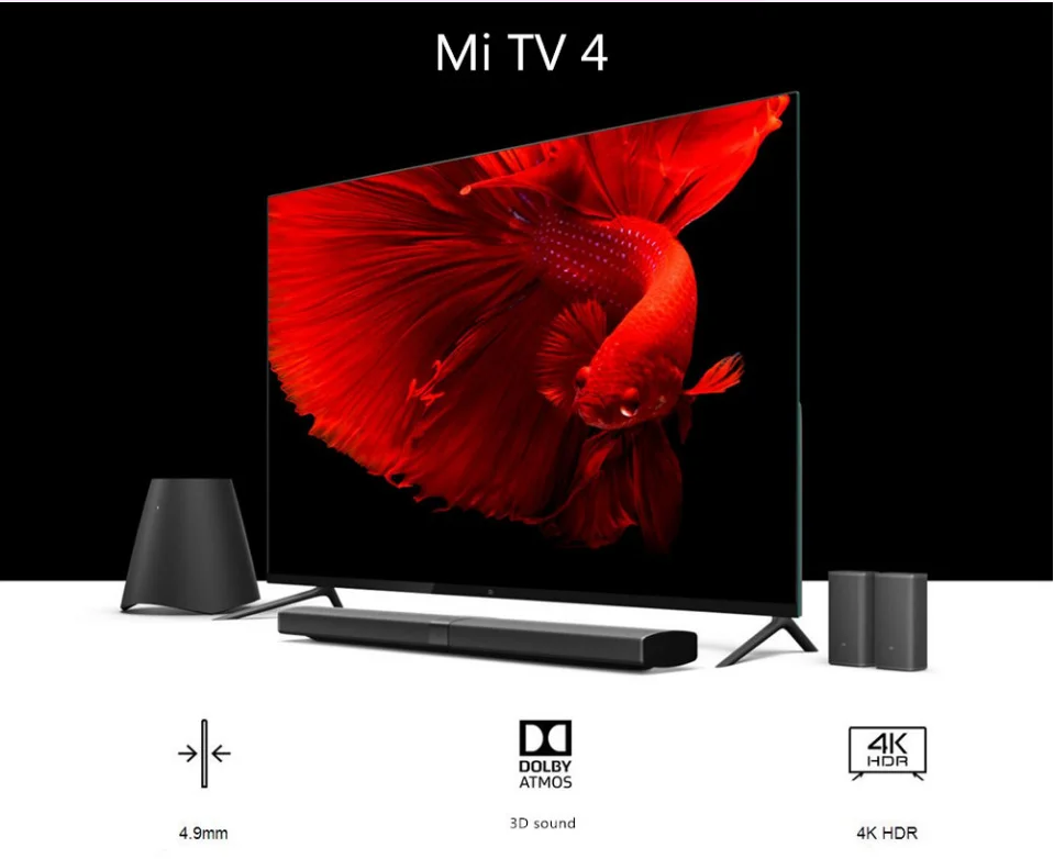 
Оригинальный ультратонкий Телевизор Xiaomi TV 4 55 дюймов Smart TV 4K HDR с английской раскладкой 