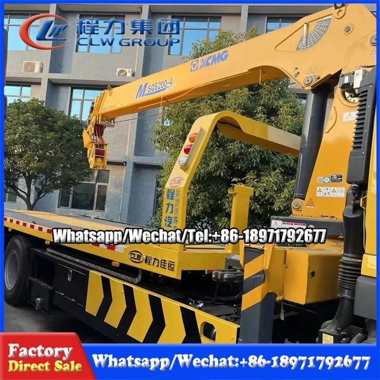 Foton 4x2 5 Ton Rescue Flatbed Tilt and Slide Body Tray Recovery Truck Mounted Crane