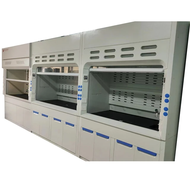 Hospital use galvanized steel epoxy resin powder painted fume hood or fume cupboard with phenolic resin top good quality