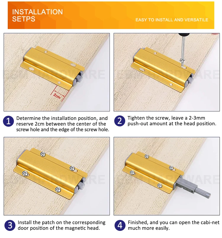 Rebound Device Push To Open Door Latch Magnetic Push Latches Door Push ...