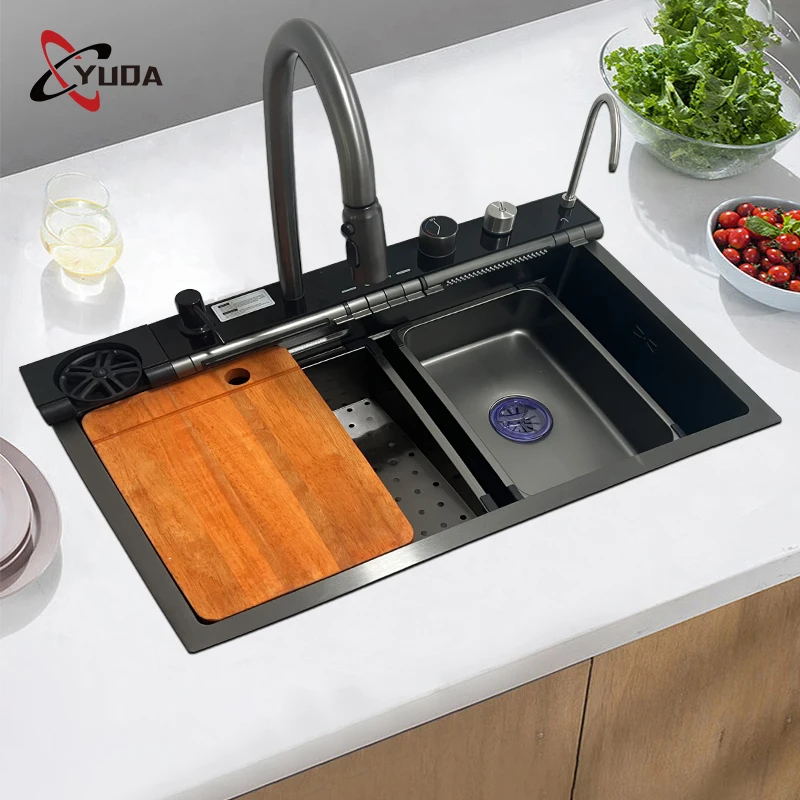 Sus Waterfall Sus 304 Stainless Steel Waterfall Kitchen Sink - Smart & Durable
