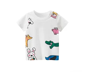 Best Sales Summer Cotton Kids Tshirts Logo Custom Logo Printed O-Neck Girls T-Shirts