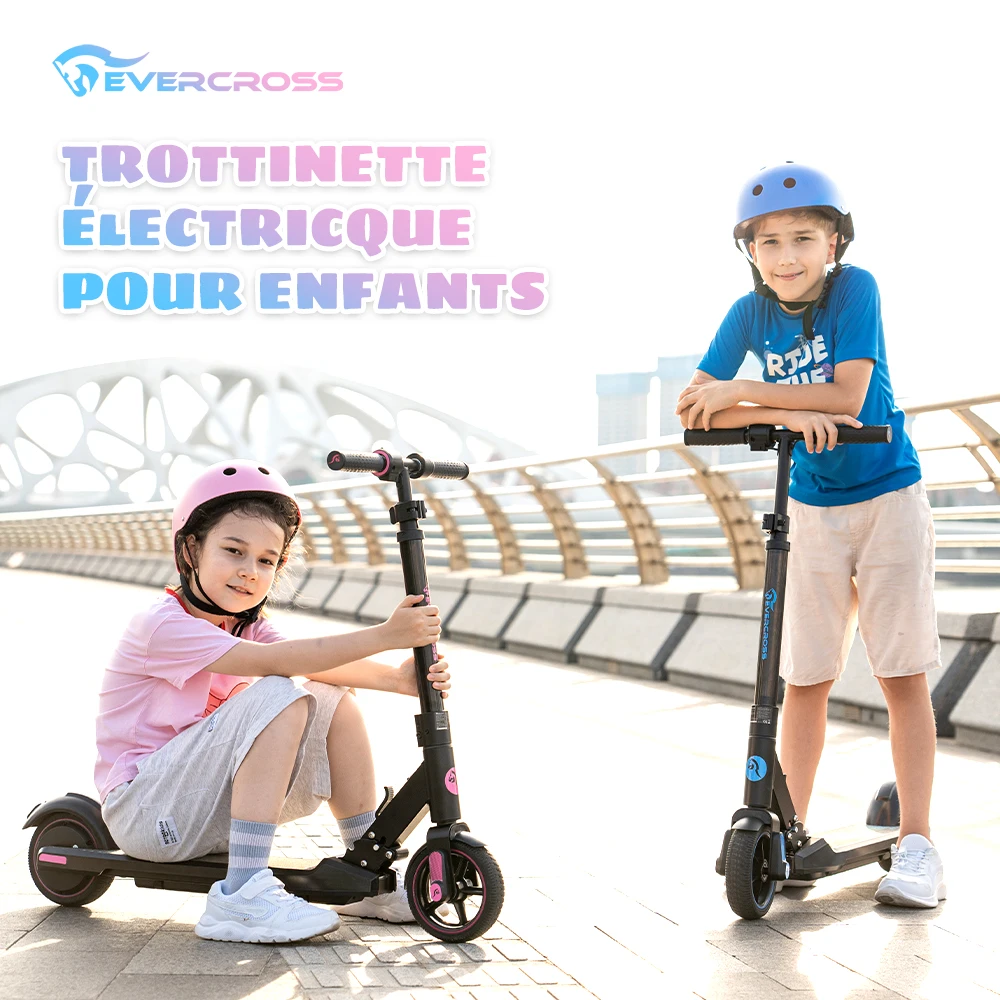 New Design EVERCROSS EV06C Two Wheel Folding Kick Scooter Unique Color Factory Price Electric Kids Scooter