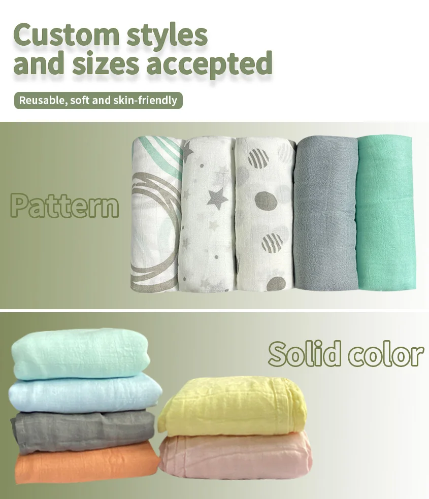 Customizable Printed 100 Organic Cotton Baby Swaddle Blanket Newborn Muslin Infant Baby Swaddle