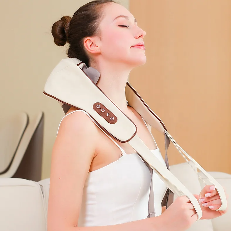 Custom Logo Portable Back Massager Deep Tissue Neck Massager With Heat