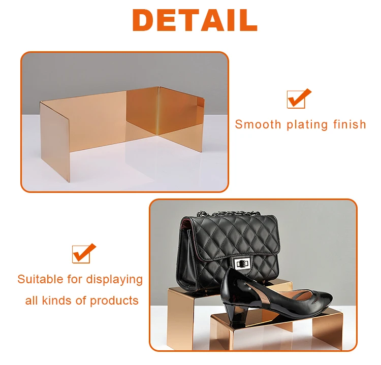 Factory Direct Supply Twopiece Set Shoe Bag Counter Special Display Props Chrome Plating