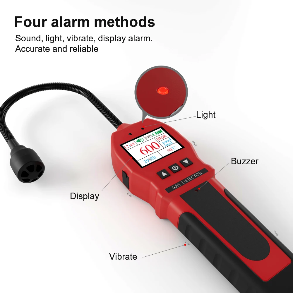 Bosean Highly Sensitive Detection HD LCD Color Screen Display Gas Leak Detector Combustible Ch4 Gas Detector