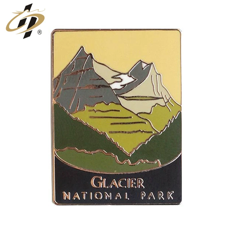 Factory Making Custom Enamel National Park Metal Emblem Lapel Pins