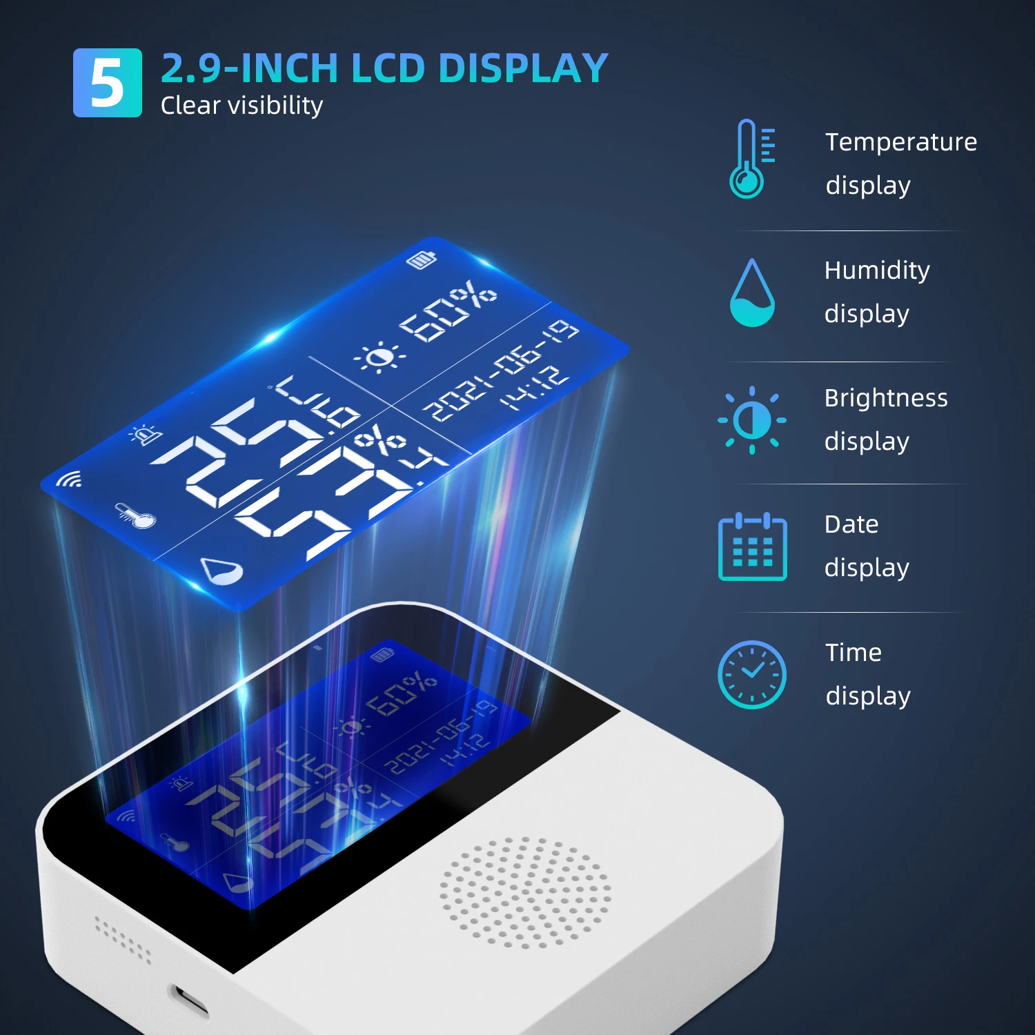 Tuya Smart Home WIFI Temperature Humidity Sensor Alarm - Main Image