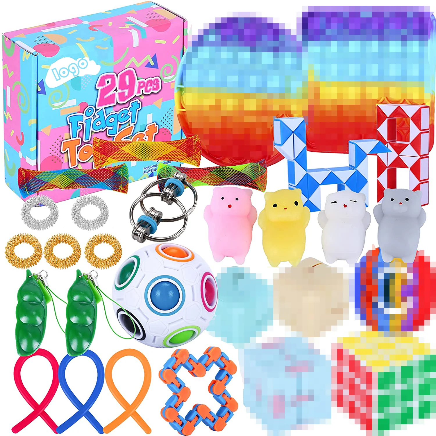 Популярный набор игрушек с фиксированным сочетанием, игрушка для декомпрессии, сенсорные кольца, пухлая гусеница для детей, Amazon