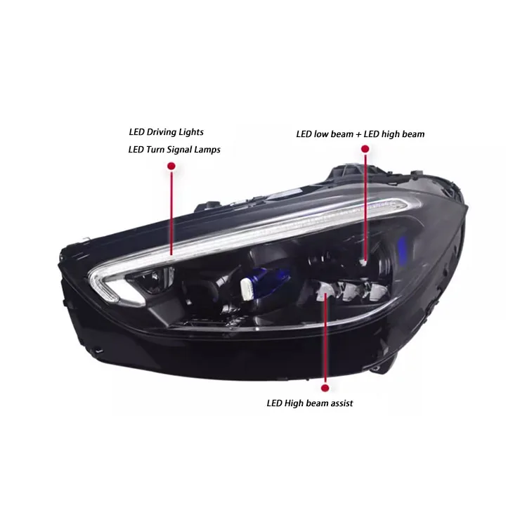 Plug & Play W206 2022-2024 Front Headlamp Kit Low-profile Upgrade High ...