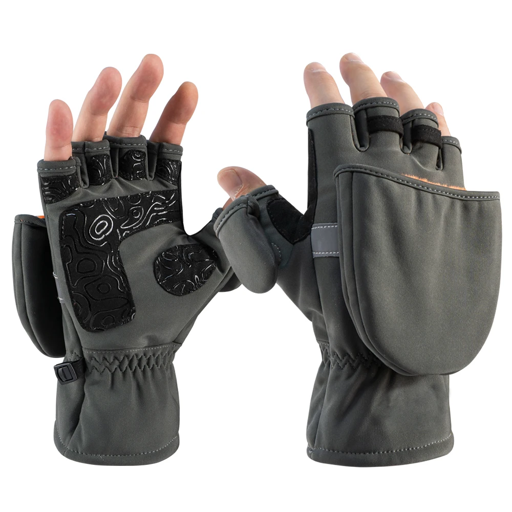 Fishing Gloves 3 Cut Fingers Waterproof Anti-Slip Outdoor Sports Mittens 