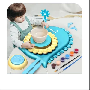 Kids Mini Pottery Wheel Electric Wheel Diy Clay Tool Clay Plastic Machine for Tray Adult Children Ceramic Art Game