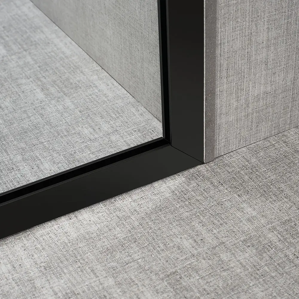 Bathroom Rectangular Single Moving Door 2 Pieces Fixed Shower Panels with Shelf Shower Doors Complete