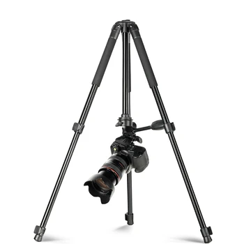 QZSD Q336 153CM Hight Max Load 8KG Professional Aluminum Tripod Stand With Universal Fluid Head for DDSLR Digital Video Camera detail image