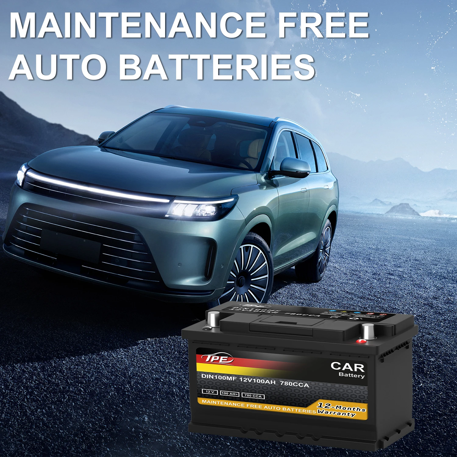 Manufacturer DIN100 MF 12V100AH Maintenance Free Auto Battery Lead Acid  AGM Battery for Golf Carts & Boats 12V Voltage manufacture