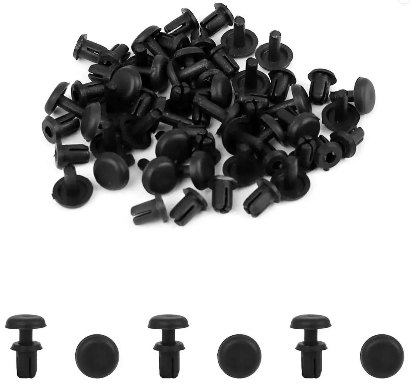 Free Sample Flat Plastic Snap Rivets Black Plastic Nylon Barbed Rivets Ratchet Black Nylon Push Rivets