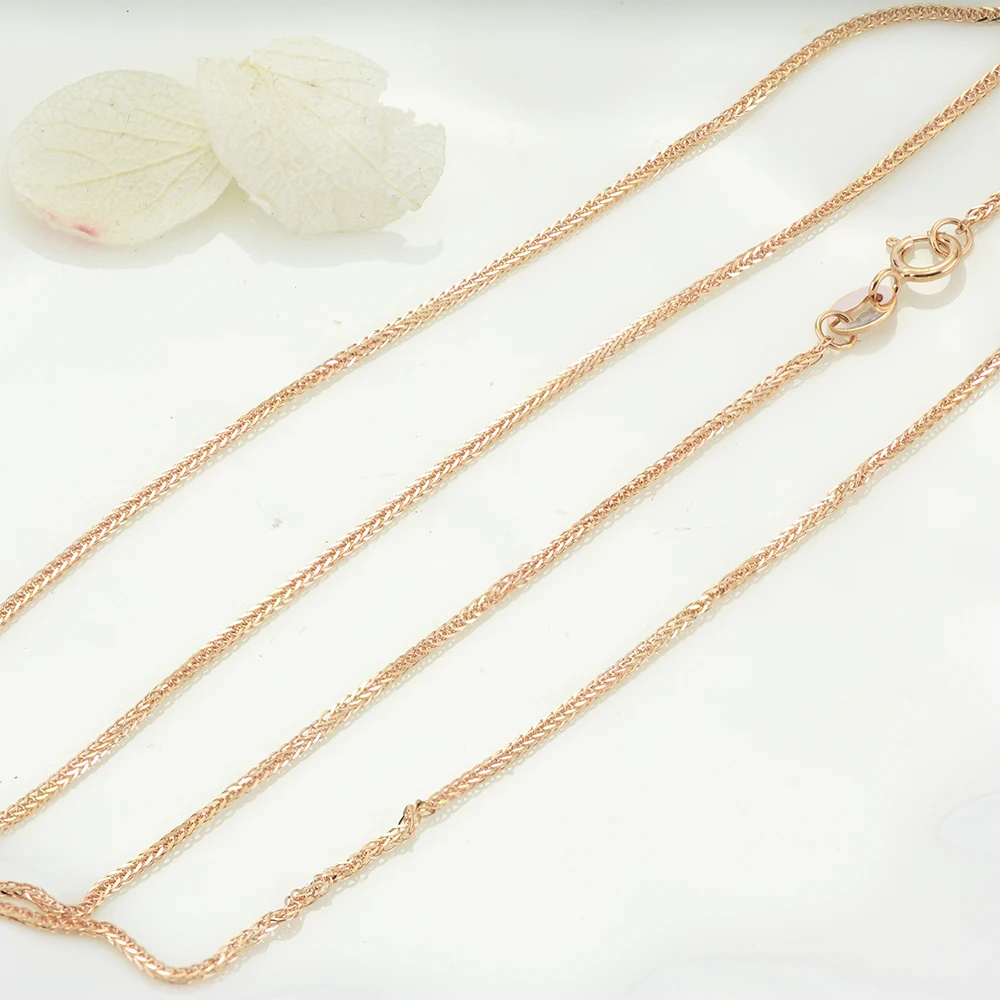 18k Italian Style Wheat Chain 14k 18k Solid Gold Real Pure Golden Chain ...
