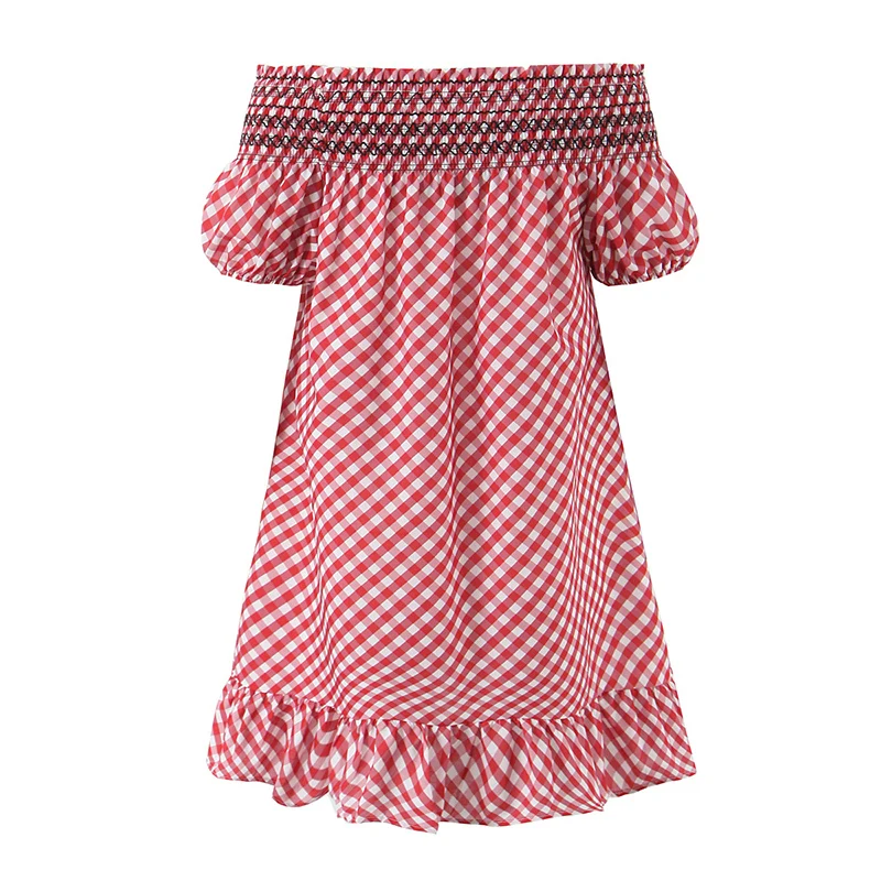 house of holland gingham off shoulder dress Gingham Off Shoulder Midi Dress