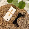 Carte étiquette ficelle noire-12x12x2cm-95g