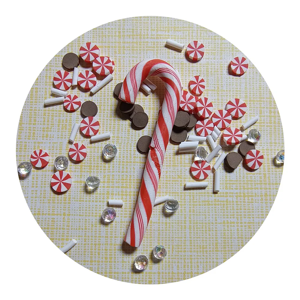 Simulation Candy Cane Slime Charms Cute Set Resin Charms Mixed Assorted Candy Sweets Resin for Diy Slime and Craft Making 1 Bag