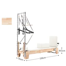 Wood reformer tower  with 8 springs roll down bar  studio clinical with tower  reformer half trapeze