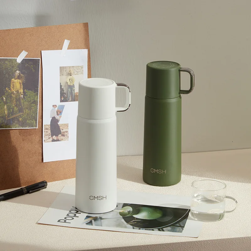 Fashion 304 Stainless Steel Thermos With Lid 18oz Large Capacity Portable Thermos Bottle Gift