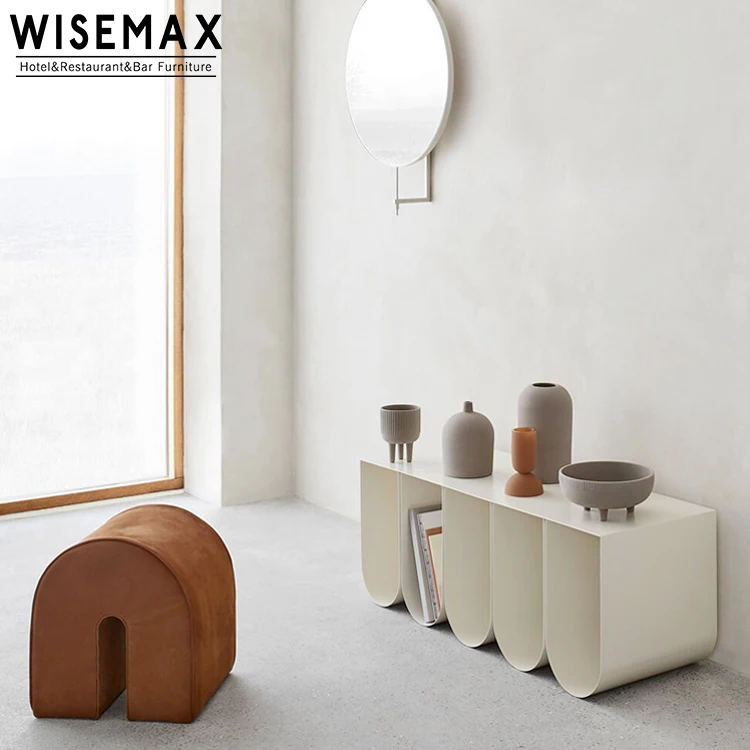 Nordic Style Moving Side of Table Apartment Hotel Home Wavy Design Stool or Console Table