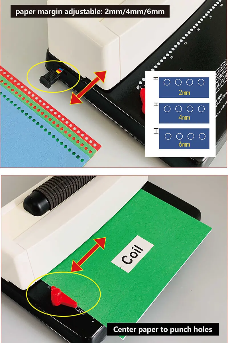 C348 Electric Binding Machine Single Coil Notebook Receipt Puncher Financial Accounting Office Wire Binding Machine