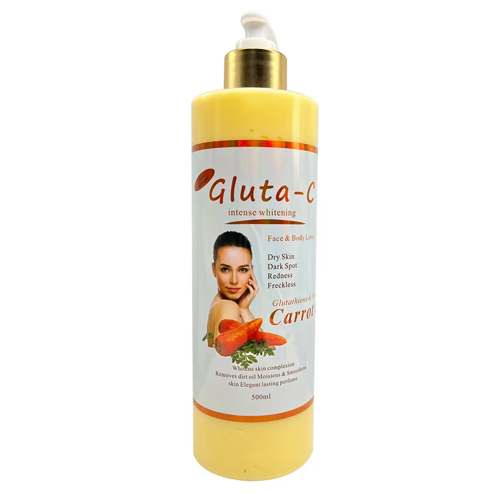 Gluta C Intense Whitening Anti-Aging Body Lotion with Organic Carrot Oil Moisturizes & Smoothens Skin 500mL