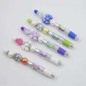 DIY Cartoon Ballpoint Pen, Four-Color Bead Pen, Cute Multi-Color Creative Pen