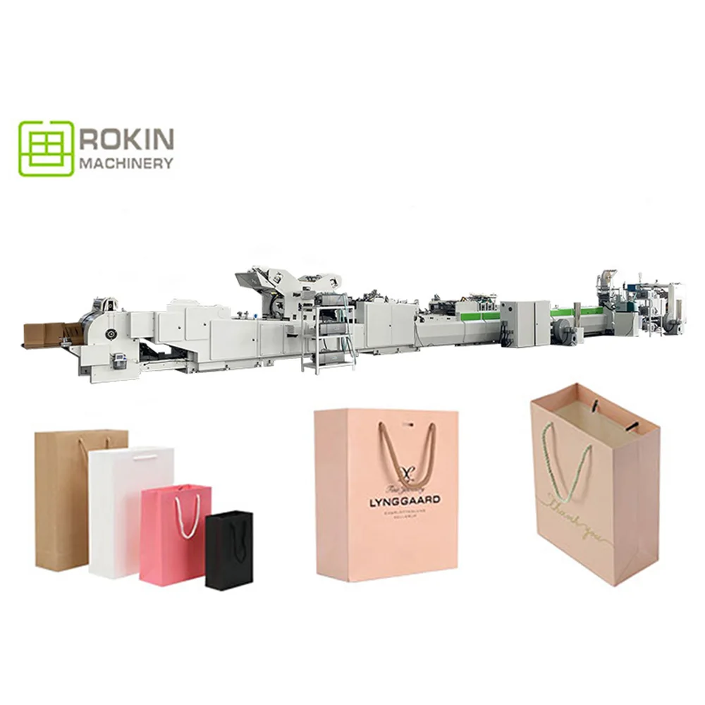 Sheet Feeding Kraft Brown Paper Bag Printing Making Machine Fully Automatic Machine Manufacture Paper Bag Make Paper