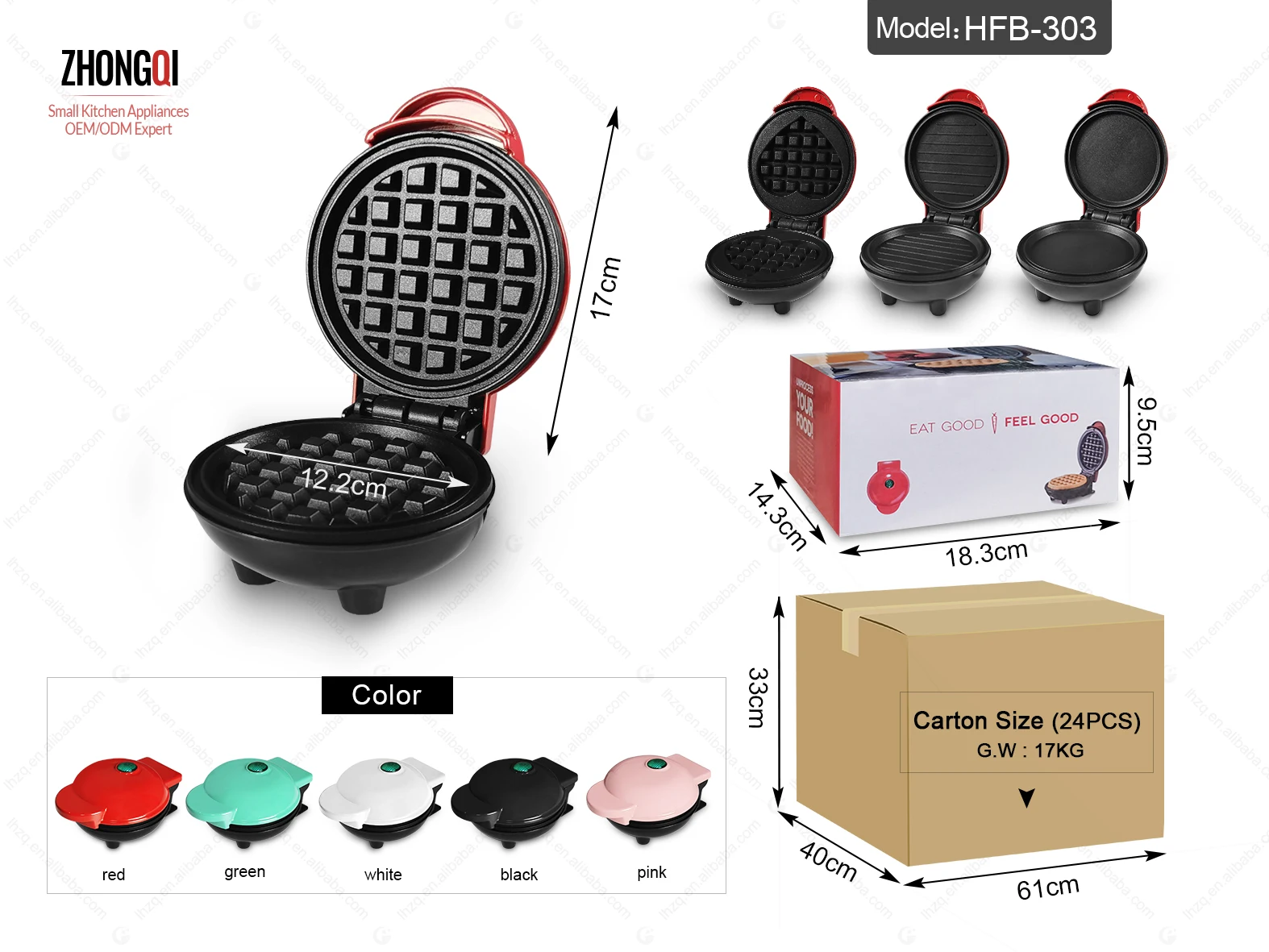 Double Flat Mini Electric Waffle Maker/waffer Biscuits Machine Electric Round Griddle For