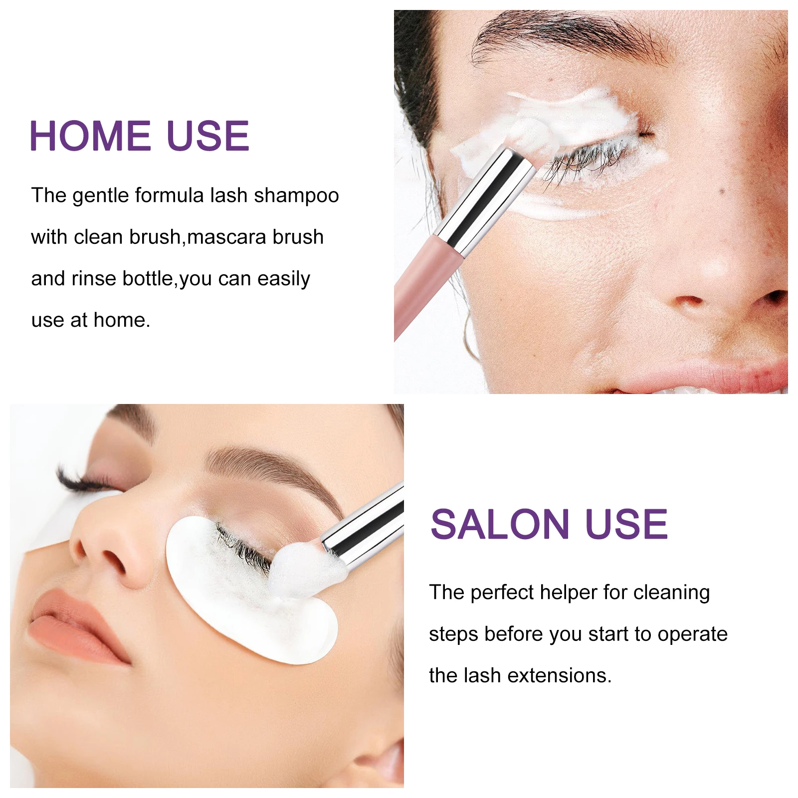 Custom Eyelash Cleaning Foam Eyelash Cleaner Vegan Lash Shampoo Bottles