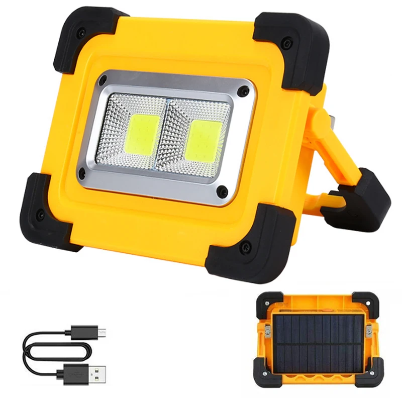 New Solar Panel COB led work light rechargeable Searchlight Mechanic Flood lights Magnetic Lamp Working lamp Car Repairing needs