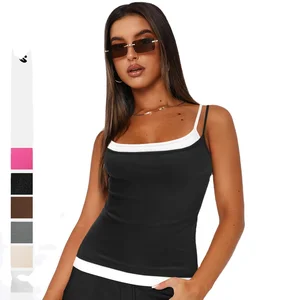 New Two-piece Suspender With Y2K Slim Fitting Top for Women's Clothing Spicy Girl Knitted Sweater As a Base