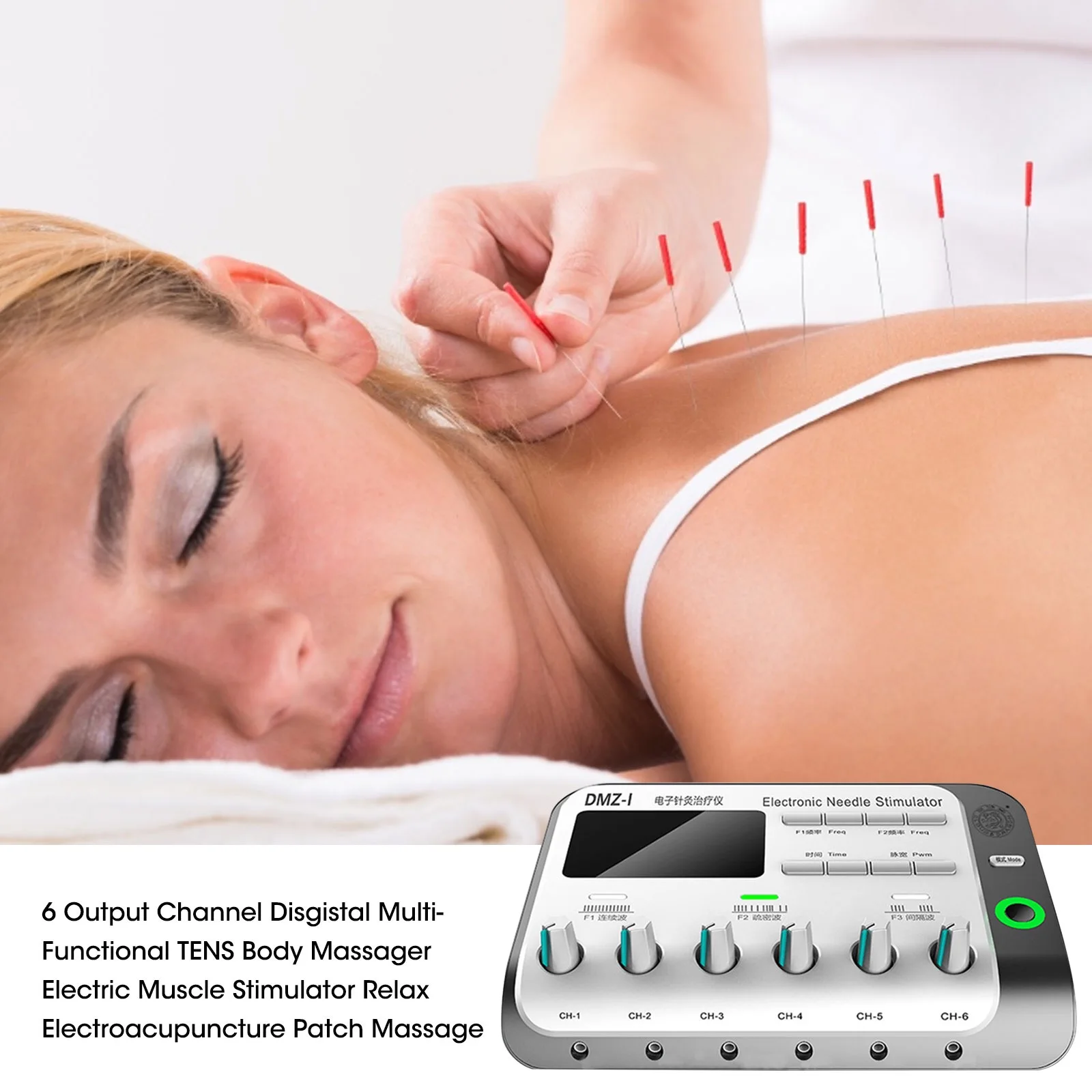 6 Output Electric Electroacupuncture Acupuncture Needle Body Muscle  Stimulator