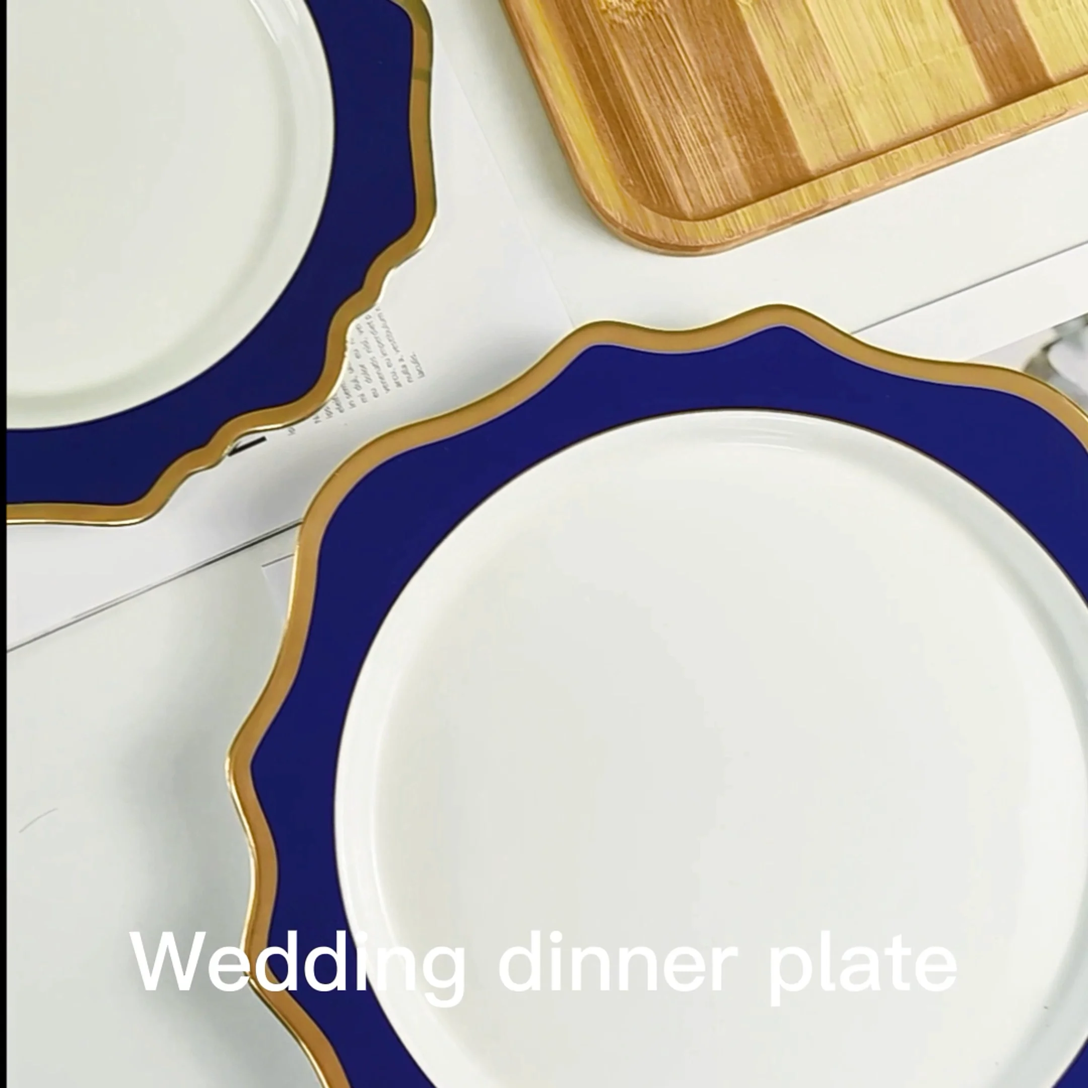 High Quality Plates Sets Dinnerware Gold White Wedding Sunflower