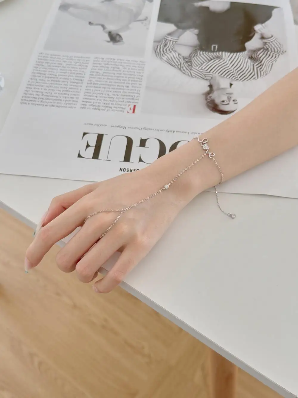 KAKODIY 18K gold plated heart pendant chain women's bracelet 925 sterling silver jewelry bracelet detail 7