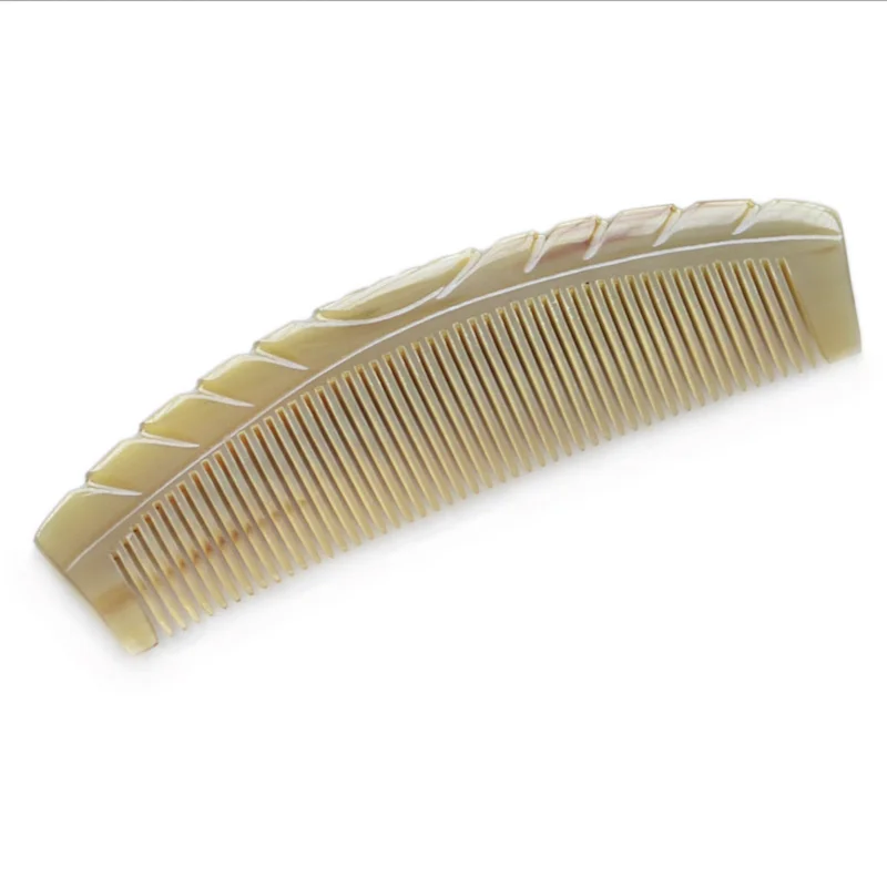 Wholesale Hot sale 100% natural white buffalo horn hair straightener comb  From