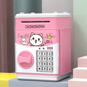 Creative ATM Deposit Music Automatic Money Roll Paper Suction Machine Password Lock Safe Safe Children's Deposit Money Bank
