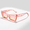 Monture florale rose - Verres dégradés rose-jaune