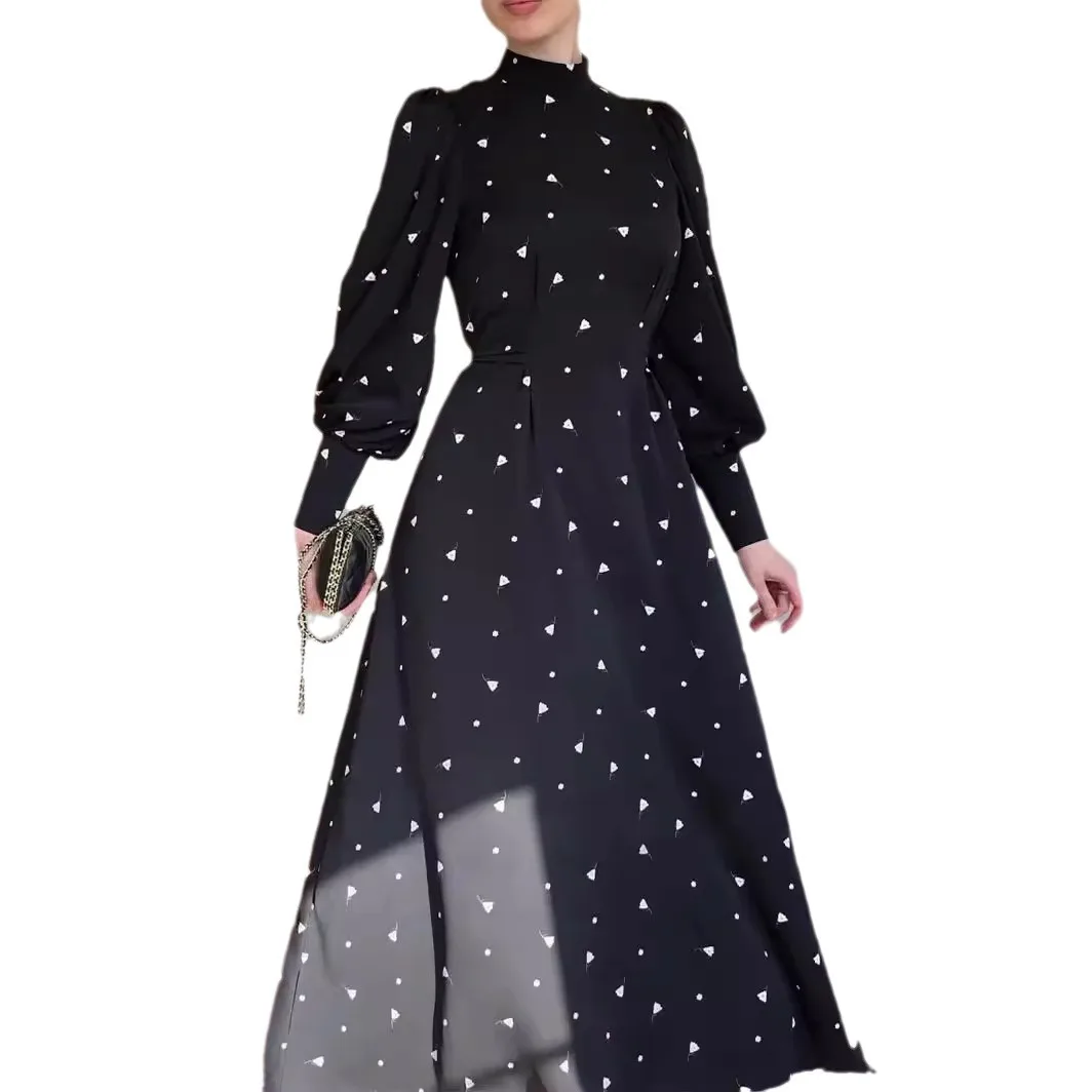 Gentle Loose Lace-up Floral Satin Dress Dress Gentle Loose Lace-up Floral Satin Dress Dress