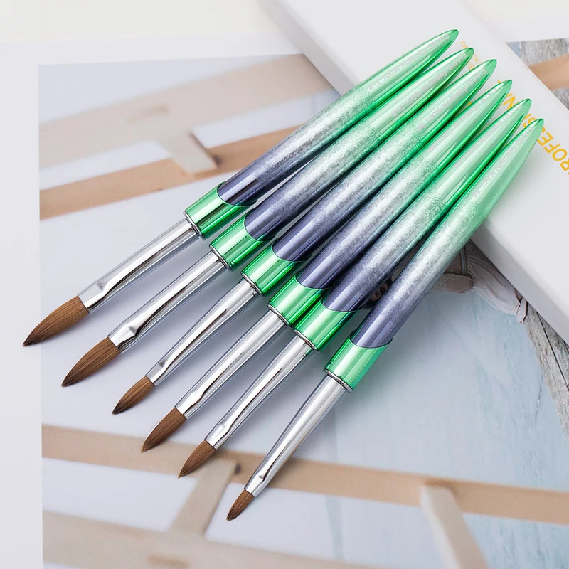 Кисть для ногтей с логотипом Германии 100% чистые колинские волосы Акриловая кисть дизайна