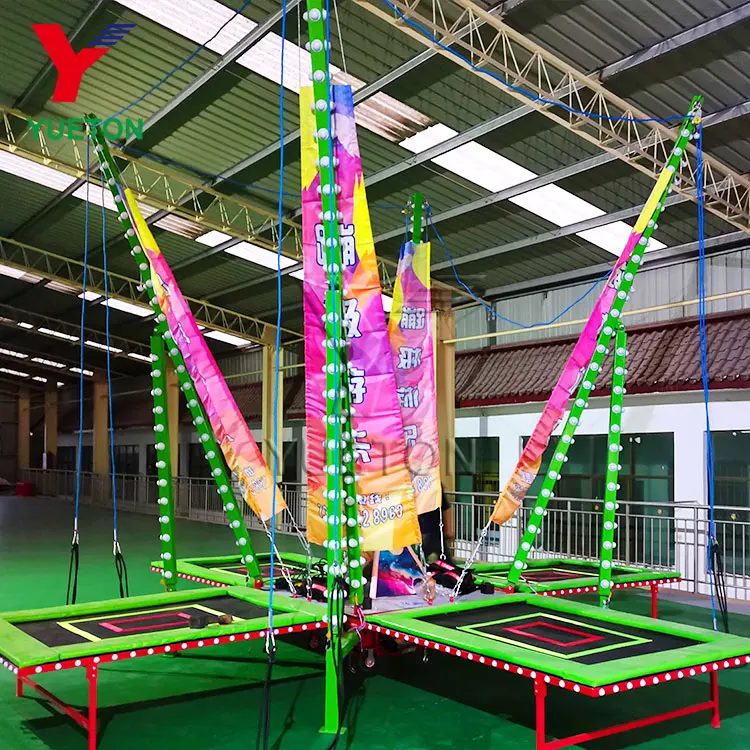Amusement Park Ride 4 in 1 Bungee Trampoline Bungee Jumping Machine