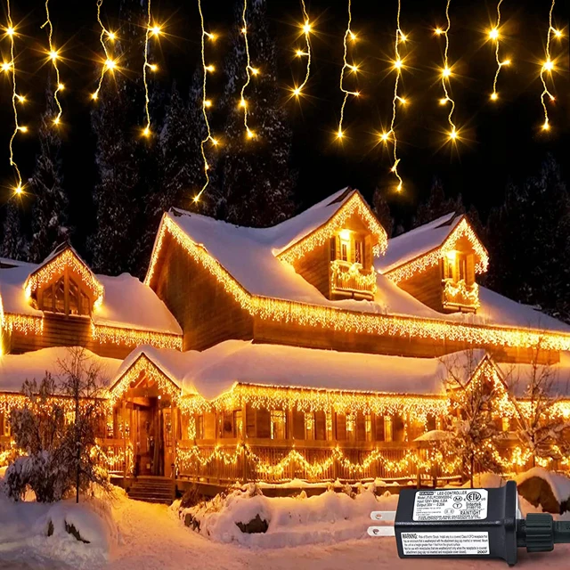 Connectable Hanging Fairy String Lights with US/ EU Plug for Valentine Garland Wedding Party Garden Decoration Led Icicle String