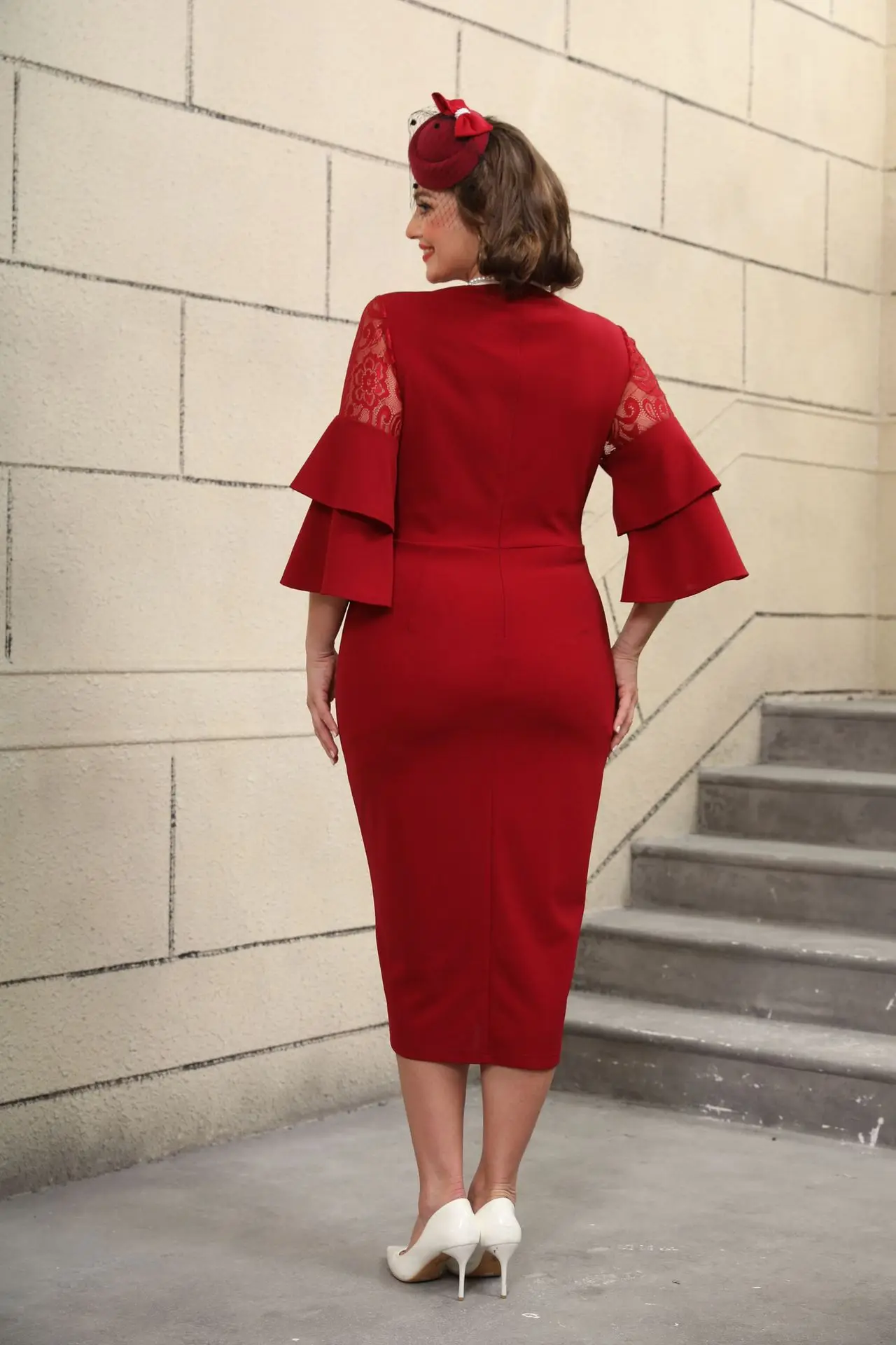 China Factory Wholesale Flared Sleeve High Quality Plus Size Dress Plus  Size Women Summer Dresses Casual Plus Size Dresses