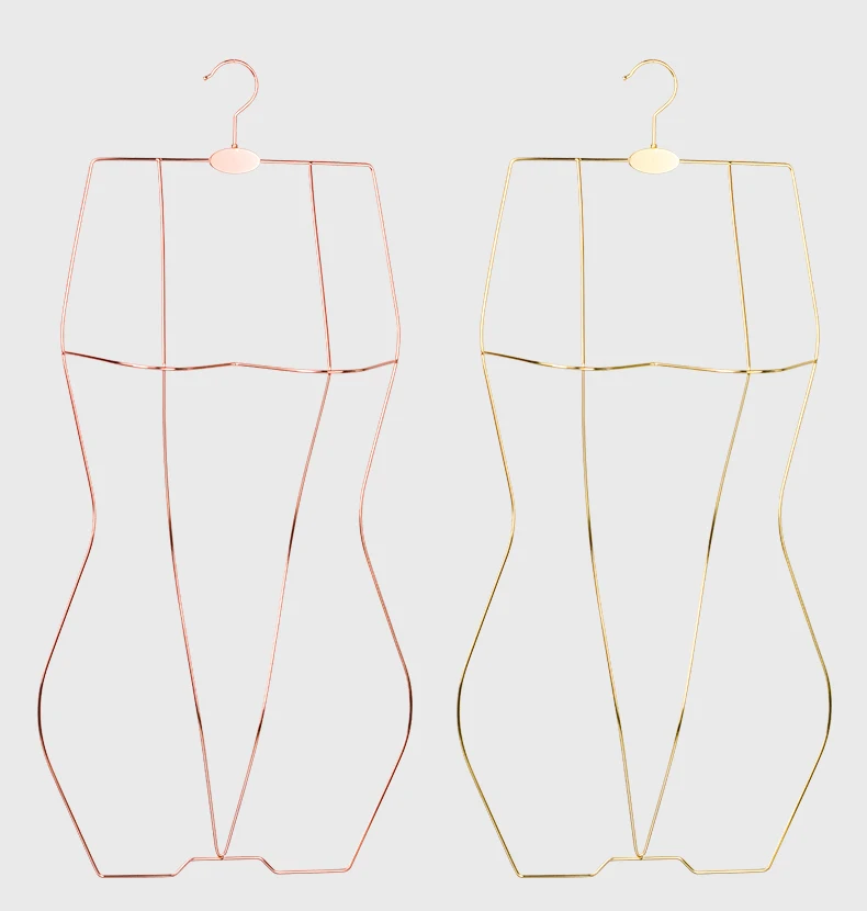 Luxury Glossy Gloden Swimsuit Display Hanger Skirt Silver Metal Wire