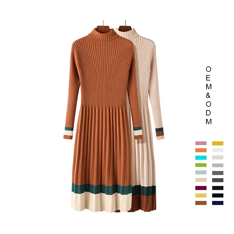womens a line sweater dress PRETTYGARDEN Women Sweater Dress Fall Fashion Long Sleeve V Neck Ribbe
